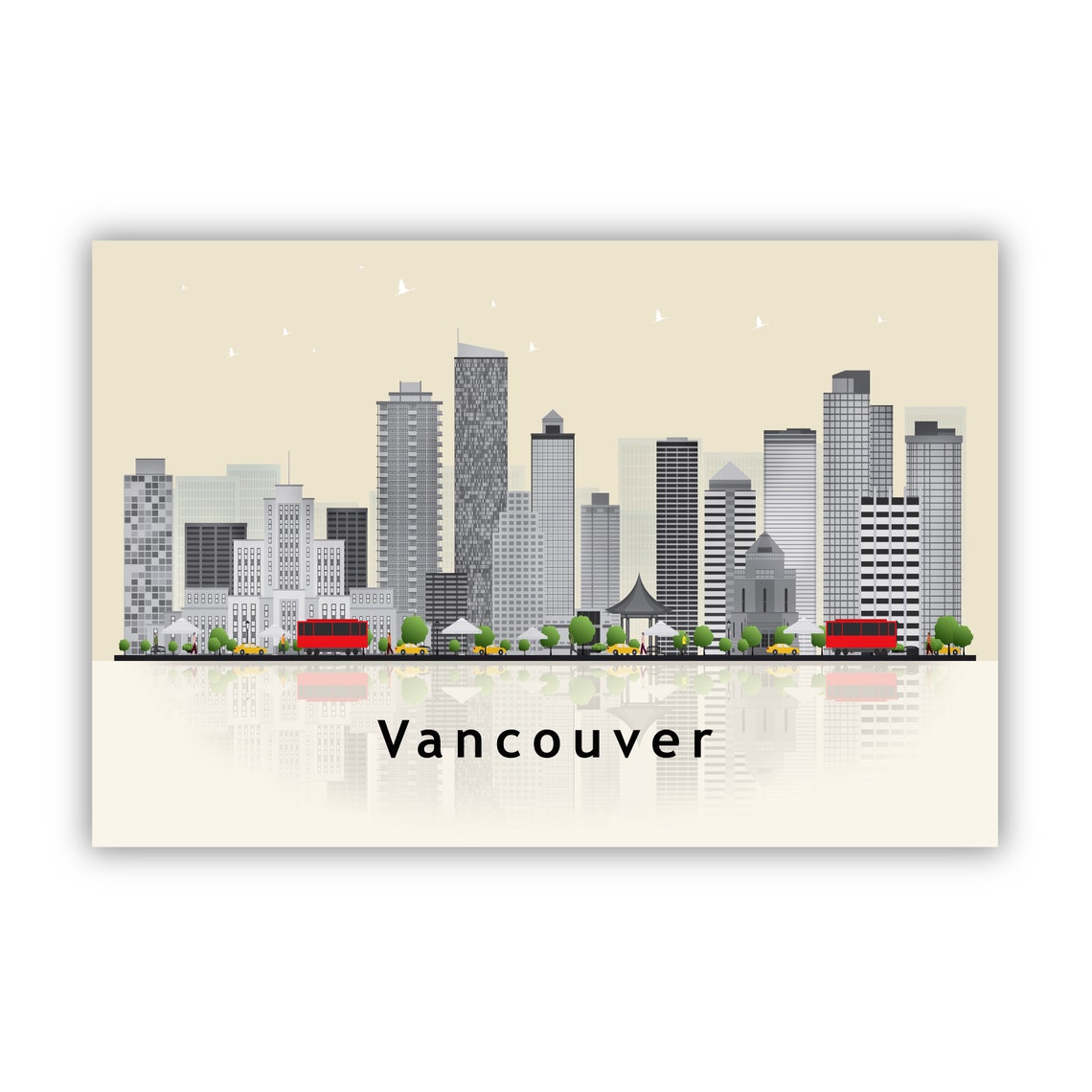 Vancouver Canada Skyline Downtown Towers Modern Cityscape Poster - Image 2