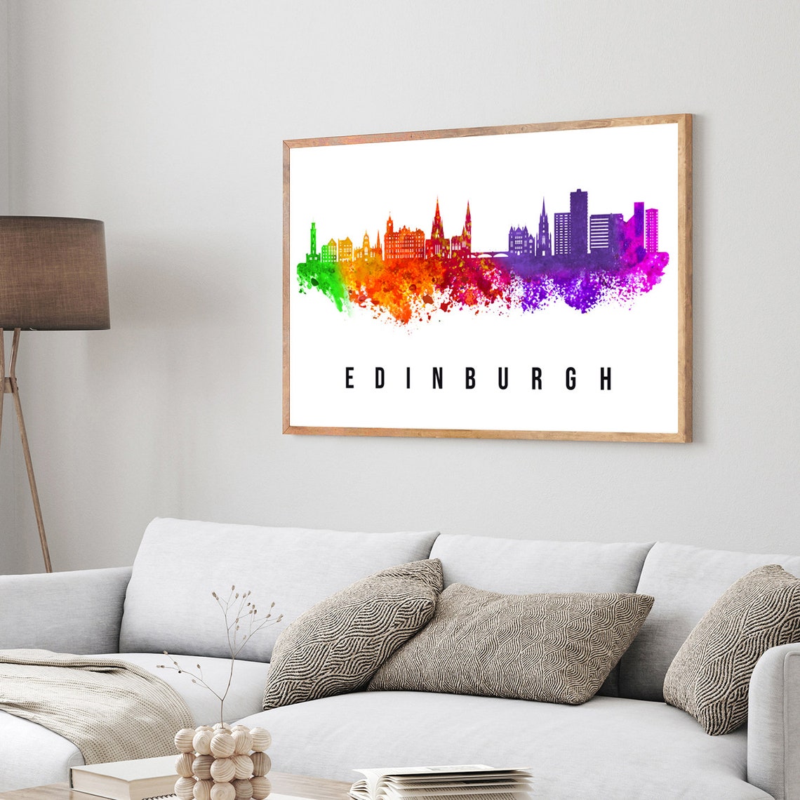 Scotland Edinburg Poster Skyline Poster Cityscape Poster Scotland Landmark City Illustration Poster Home Wall Art Office Wall Art - Image 3