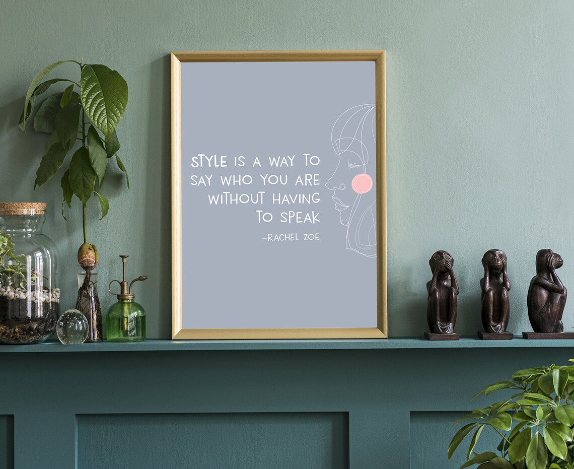Rachel Zoe Quote Woman Portrait Chic Line Art Fashion Wall Art - Image 3