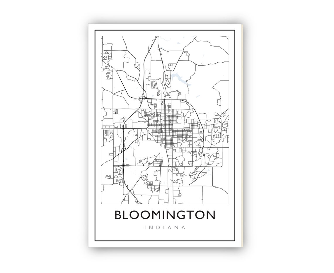 Bloomington Indiana Street Map Minimalist Black White City Map Poster - Image 2