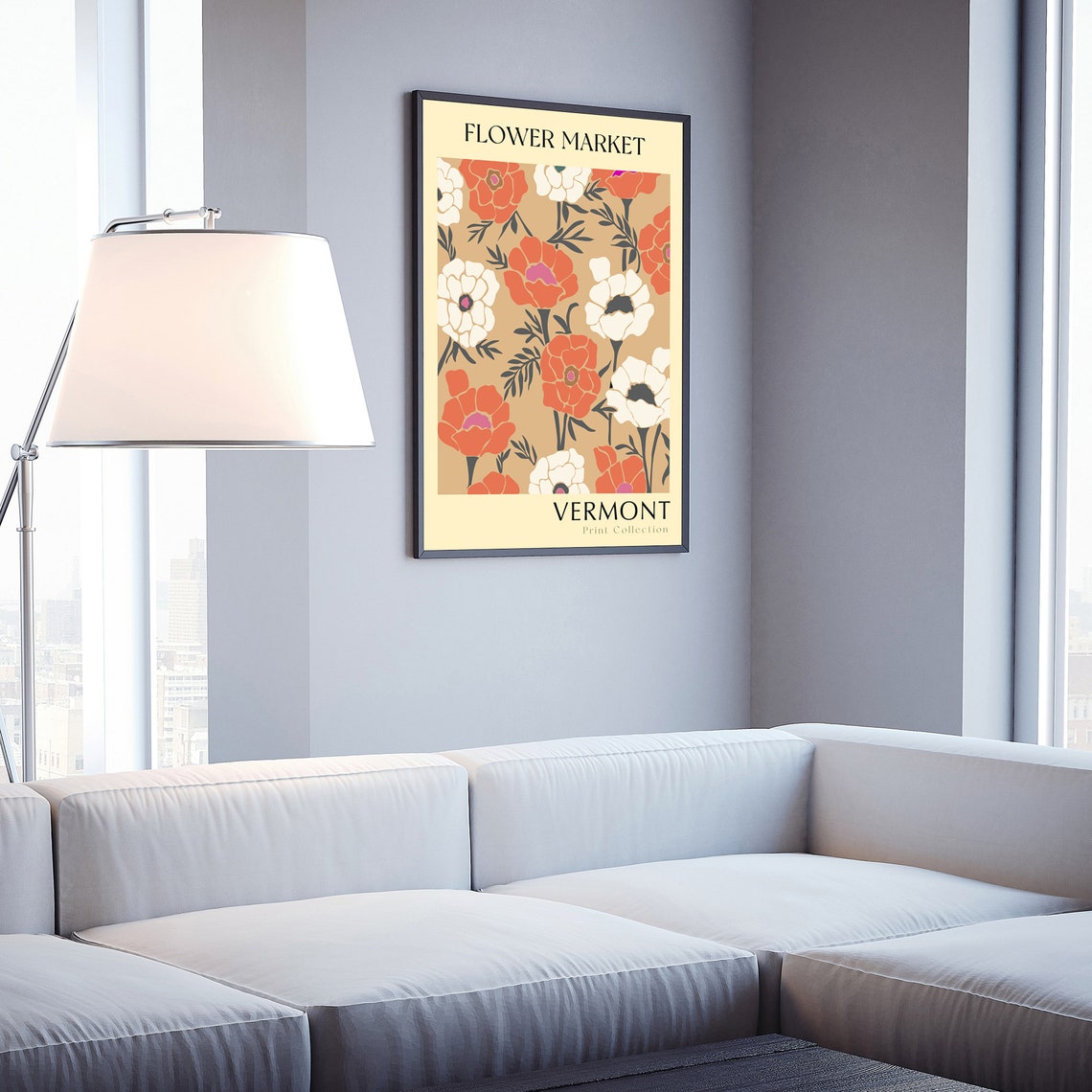 Vermont Flower Market Botanical Print Retro Floral Collection Wall Art - Image 3