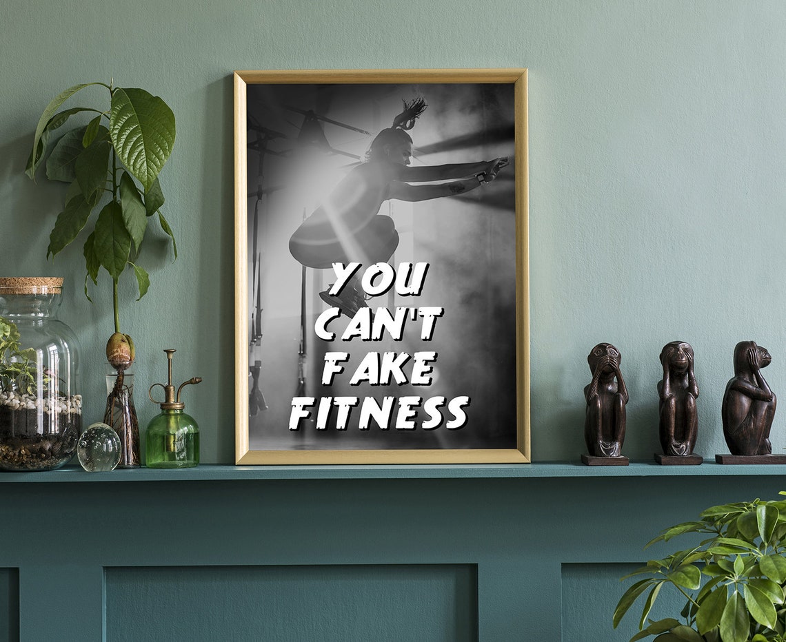 You Cant Fake Fitness Gym Quotes Gym Posters Fitness Quotes Gym Wall Decor Home Wall Decor Gym Prints Gym Wall Art Motivation Art - Image 3