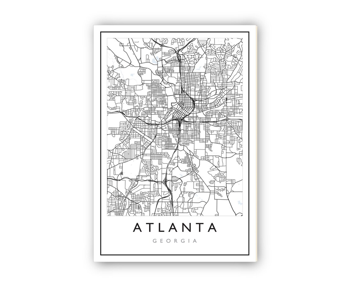 Atlanta Georgia City Street Map Poster Modern Minimalist Wall Art - Image 2