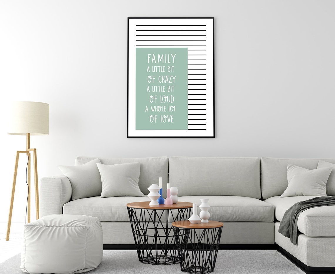 Family A Little Bit Of Crazy A Little Bit Of Loud Love Poster Family Quote Living Room Wall Decor Poster Print Living Room Wall Art - Image 4