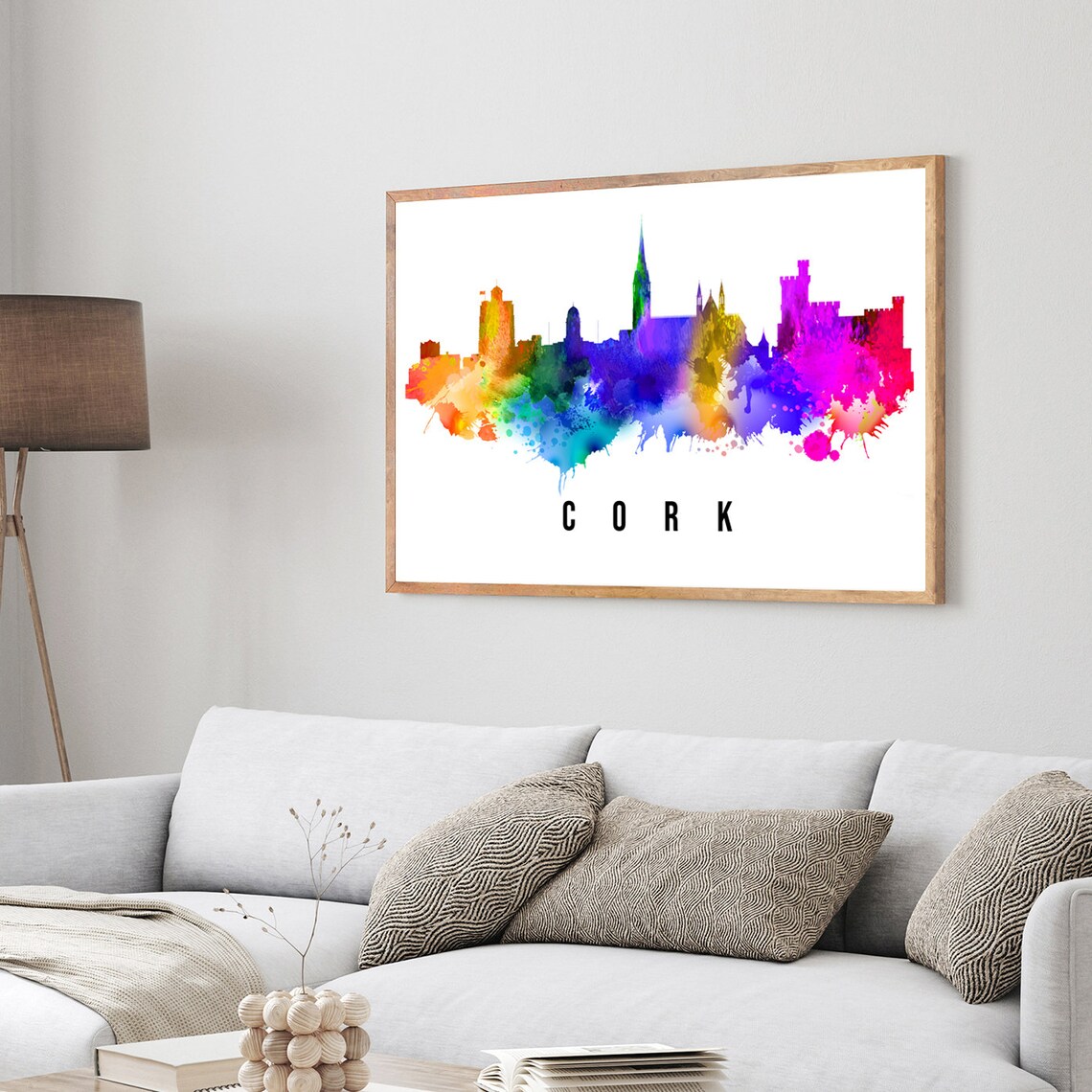 Cork Ireland Poster Skyline Poster Cityscape Poster Ireland Landmark City Illustration Poster Home Wall Art Office Wall Art Ireland - Image 3