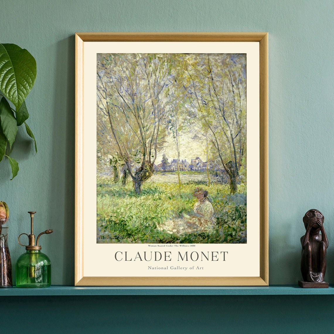 Claude Monet Woman Seated Under Willows Sunlit Garden Art Poster - Image 4