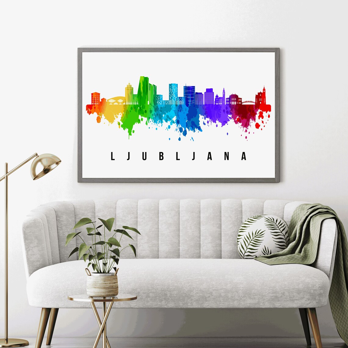 Ljubljana Slovenia Poster Skyline Poster Cityscape And Landmark Ljubljana City Illustration Home Wall Art Office Decor - Image 4