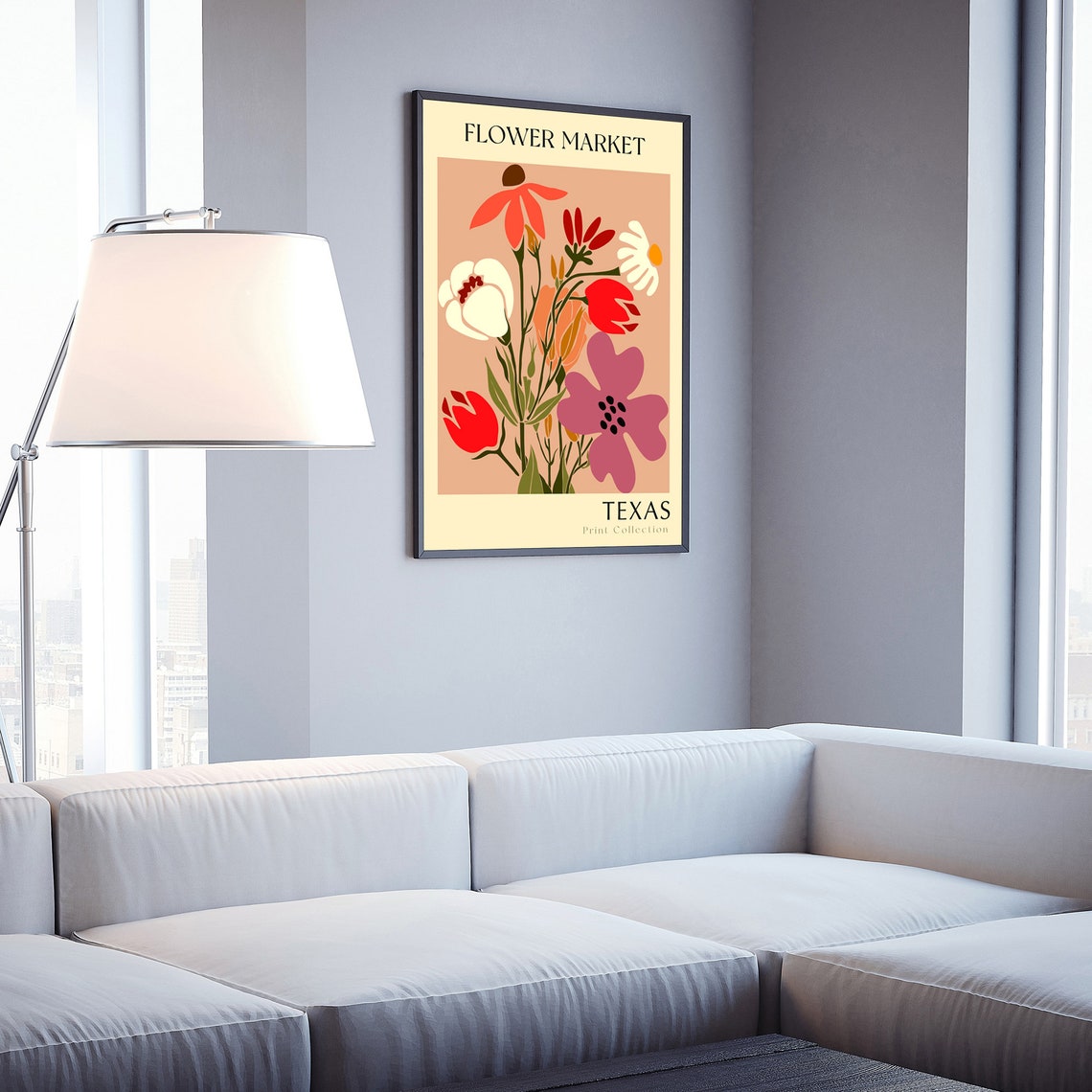Texas Flower Market Botanical Bouquet Vintage Style Floral Art Poster - Image 3