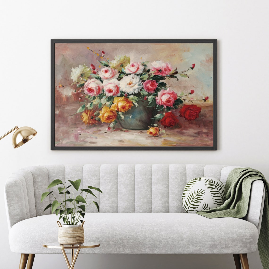 Flowers Oil Painting Flowers Still Life Poster Prints Flower Painting Prints Floral Texture Oil Painting Home Office Wall Art Decoration - Image 4