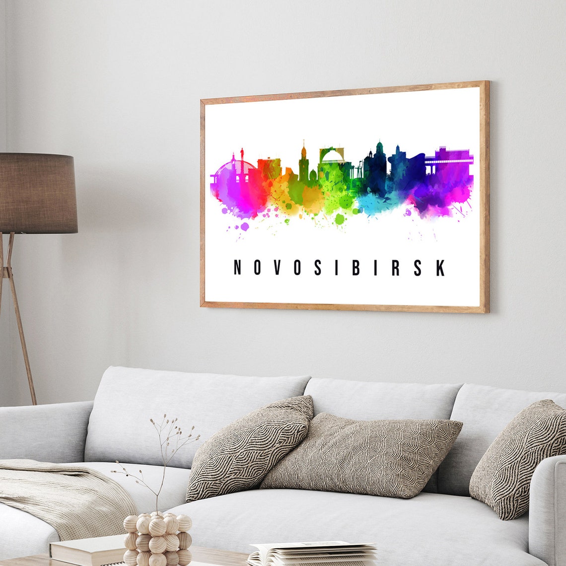 Russia Novosibirsk Poster Skyline Poster Cityscape Poster Russia Landmark City Illustration Poster Home Wall Art Office Wall Art - Image 3