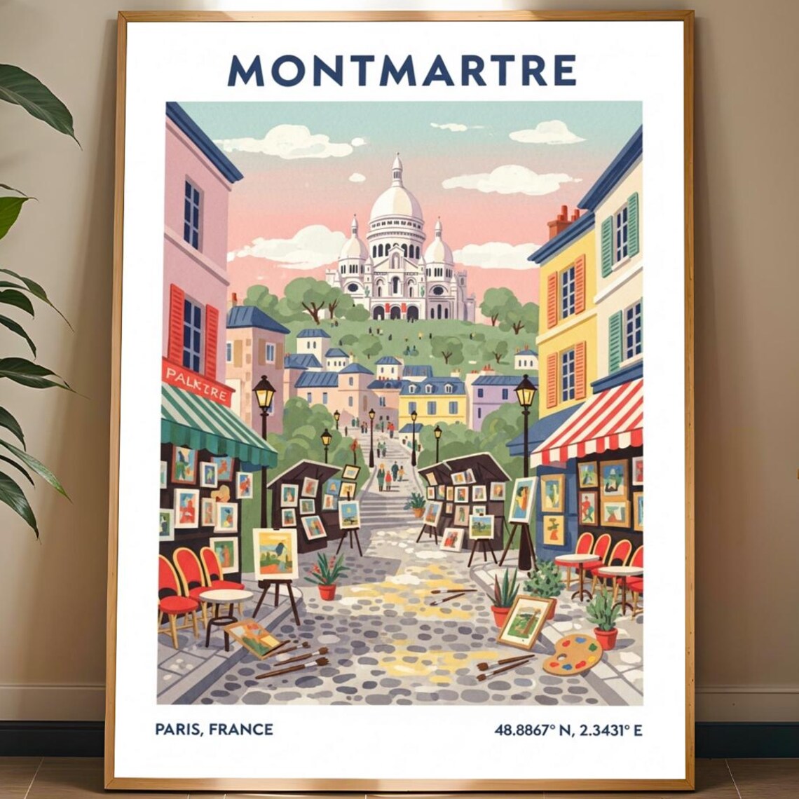 Montmartre Paris Sacre Coeur Artists Square France Travel Poster