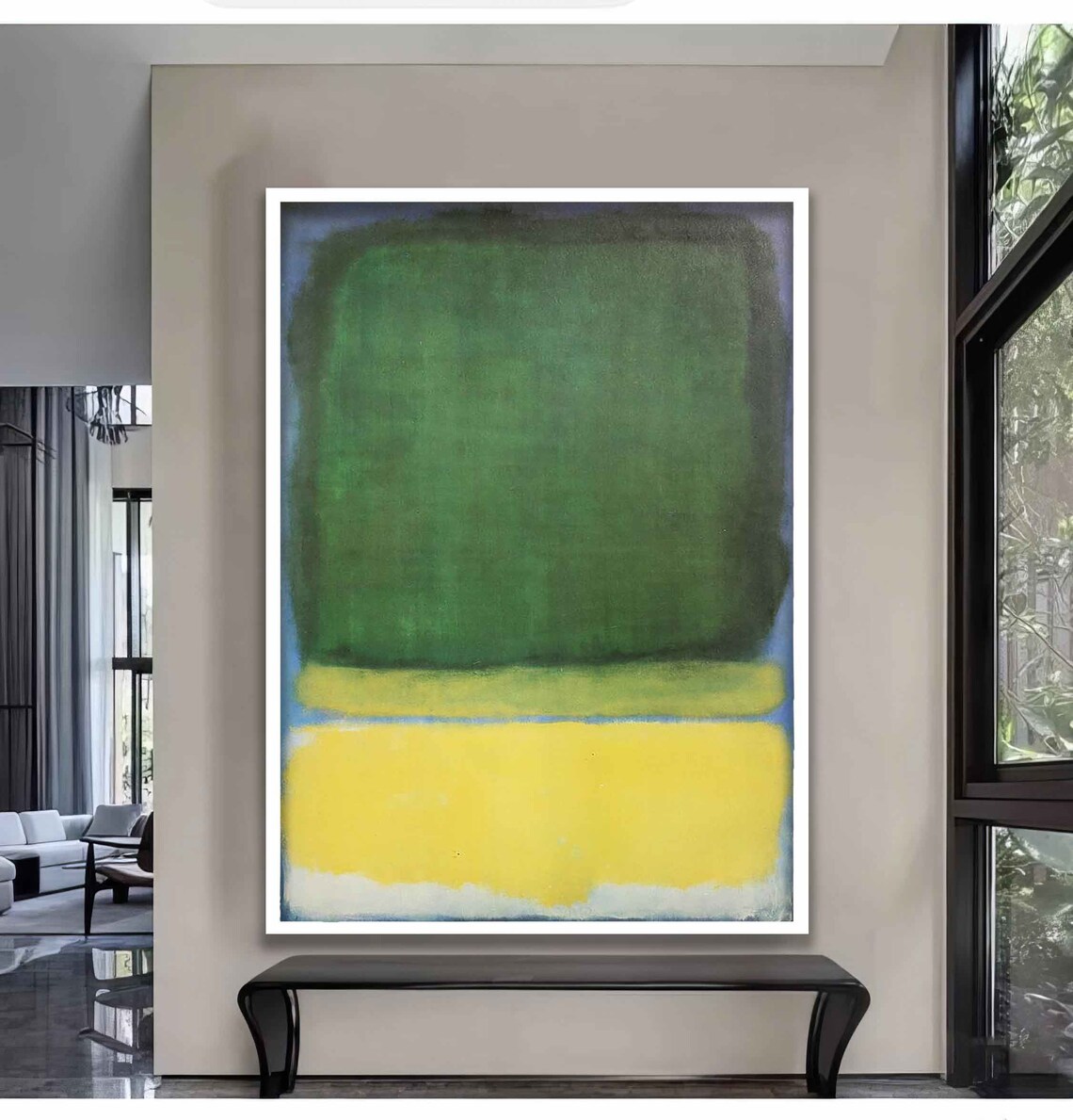 Green Yellow Color Field Abstract Modern Minimalist Wall Art Poster