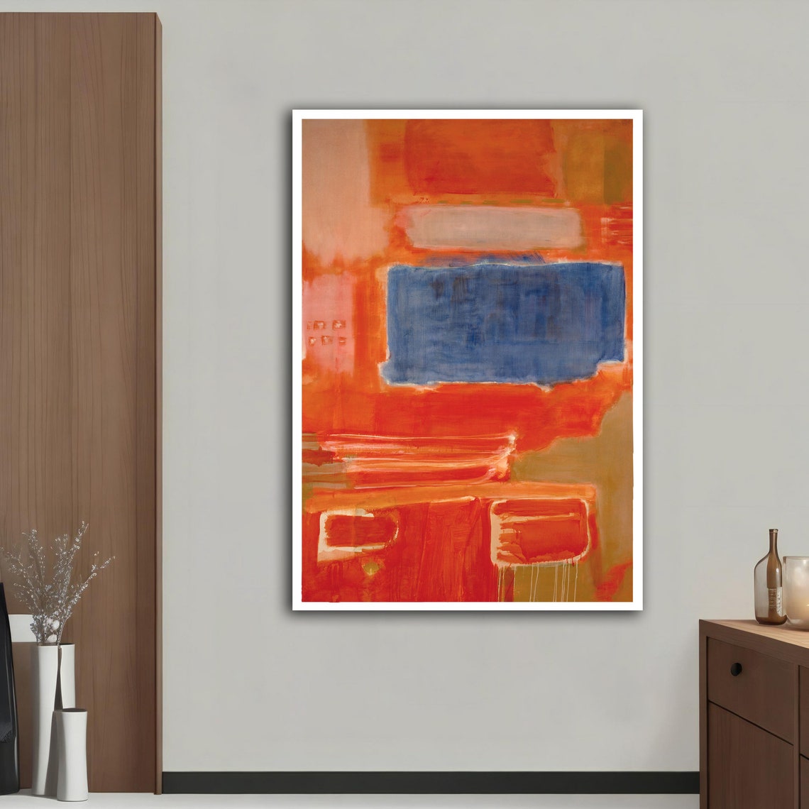 Rothko Style Orange Blue Abstract Color Field Wall Art Poster - Image 5