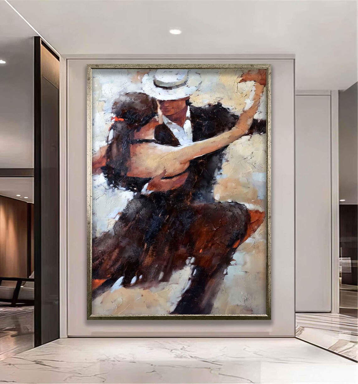 Passionate Tango Dance Couple Romantic Ballroom Impressionist Art Poster - Image 3
