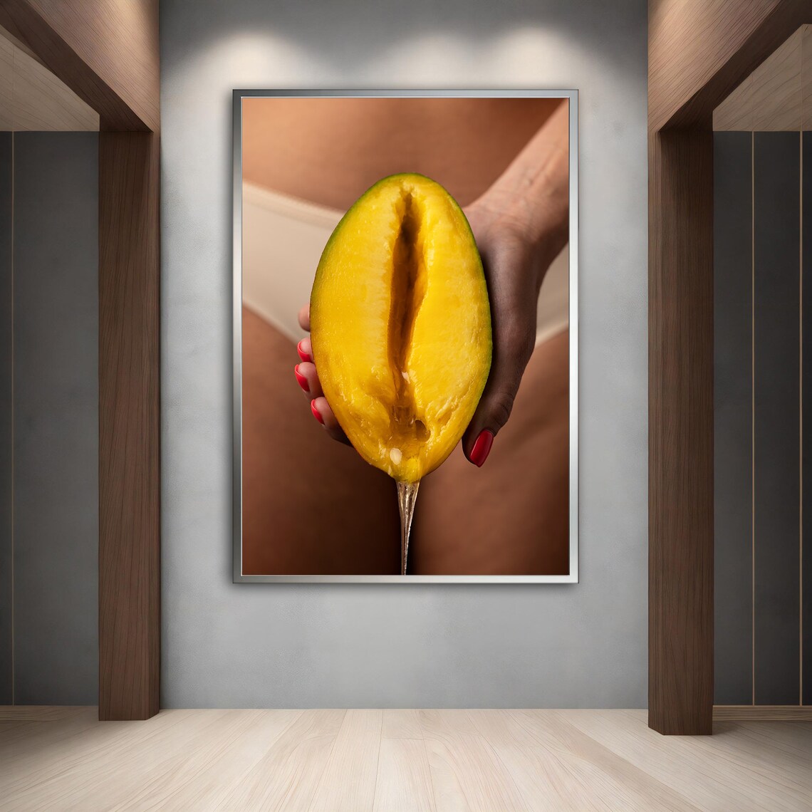 Sensual Mango Still Life Red Nails Fine Art Photography Print - Image 3