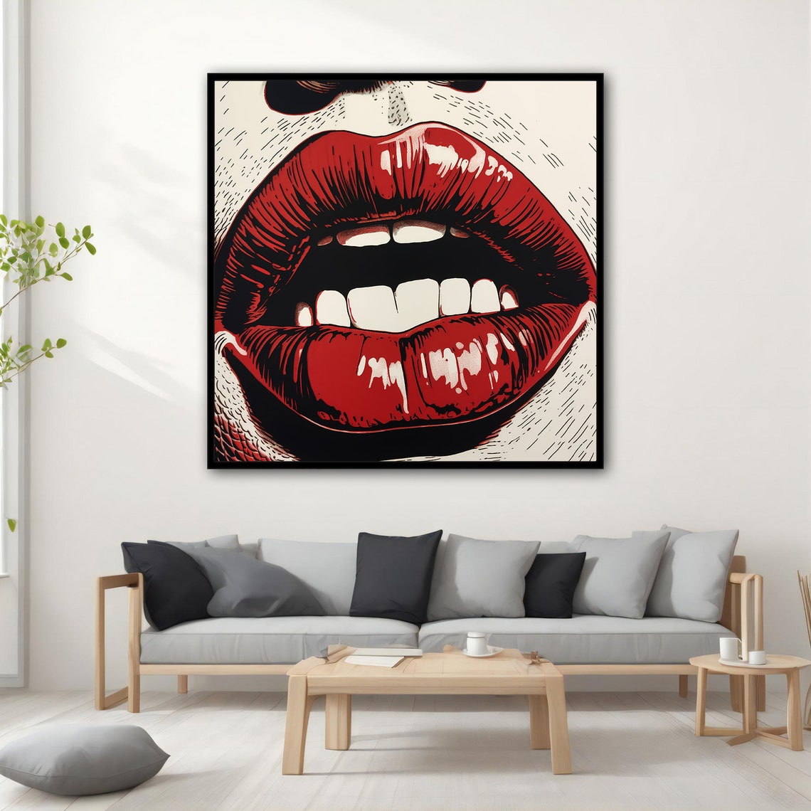 Red Lips Graffiti Pop Art Poster - Image 4
