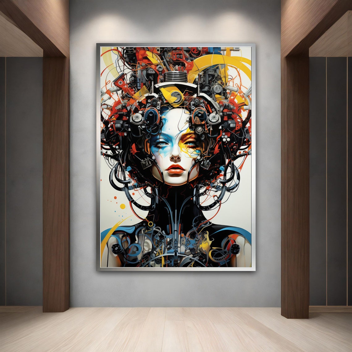 Colorful Modern Woman Wall Art Colorful Modern Woman Print Colorful Abstract Woman Painting Feminine Woman Wall Decor - Image 2