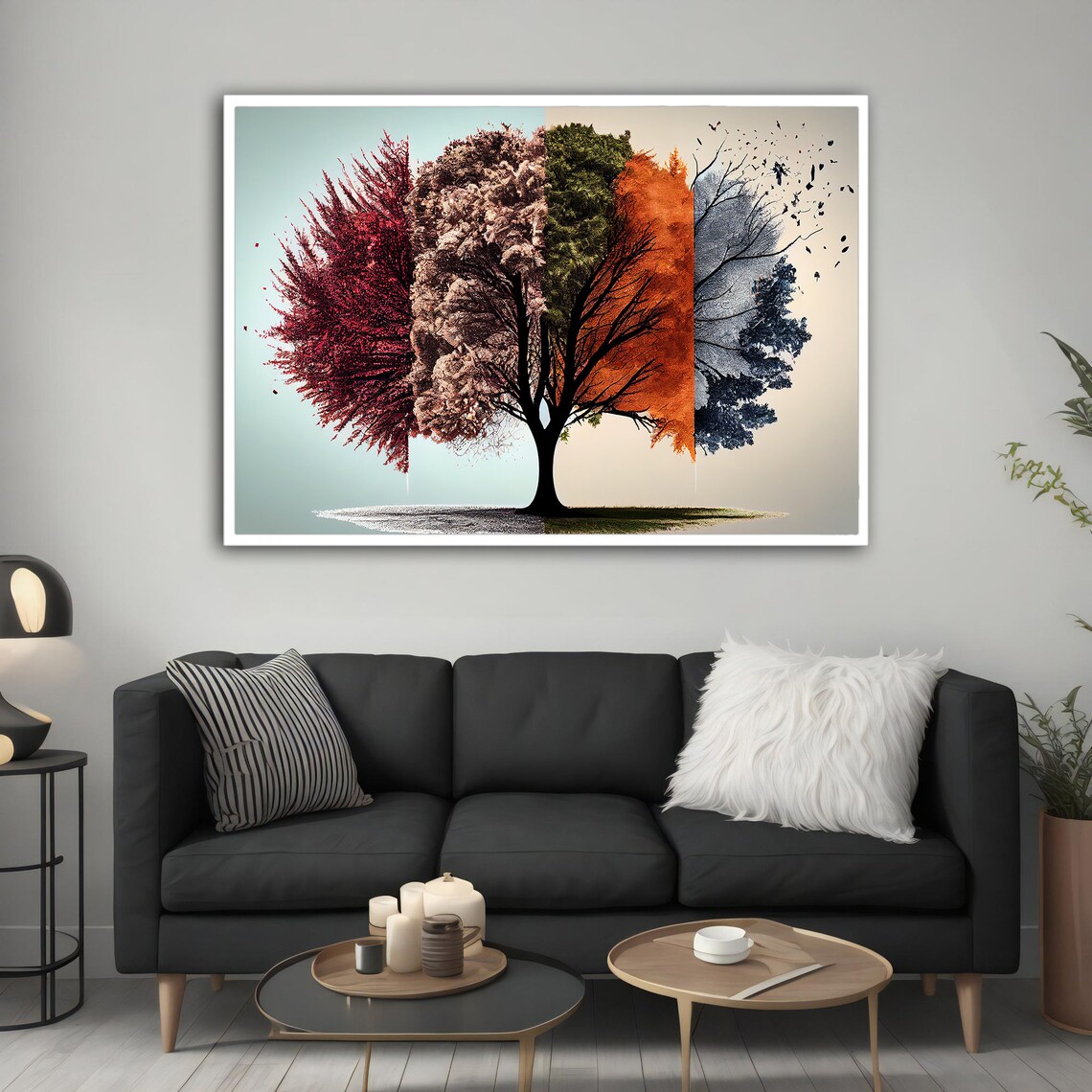 Four Seasons Tree Art Print, Modern Abstract Tree - Image 5