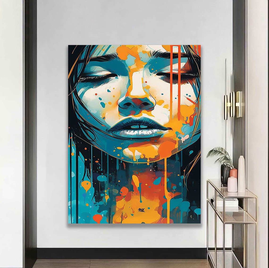 Colorful Woman Wall Art Colorful Modern Woman Print Colorful Woman Abstract Painting Woman Painting