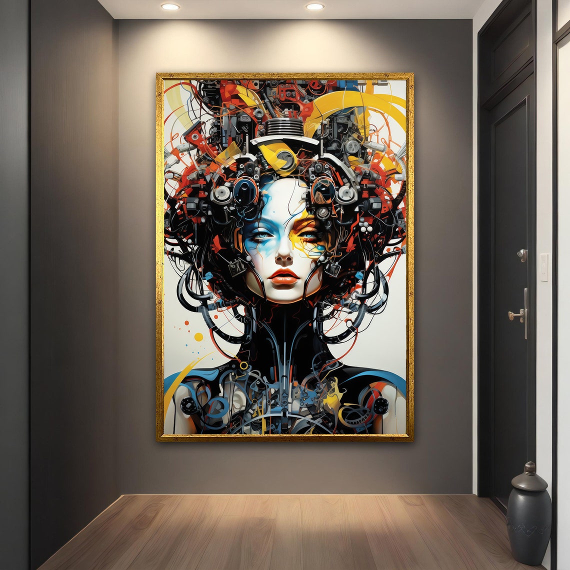 Colorful Modern Woman Wall Art Colorful Modern Woman Print Colorful Abstract Woman Painting Feminine Woman Wall Decor - Image 3