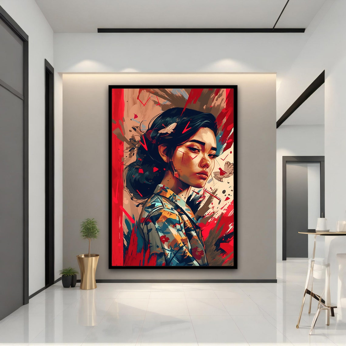 Colorful Modern Woman Wall Art Colorful Modern Woman Print Colorful Abstract Woman Painting Feminine Woman Wall Decor - Image 4
