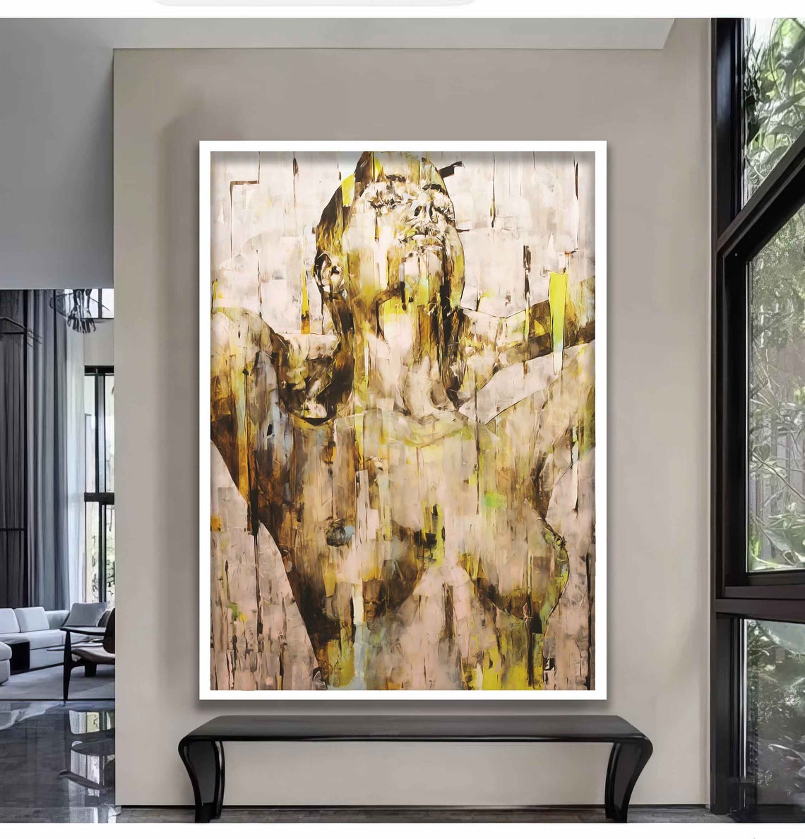 Abstract Nude Woman Cream Brushstrokes Impressionist Figure Art Poster - Image 3