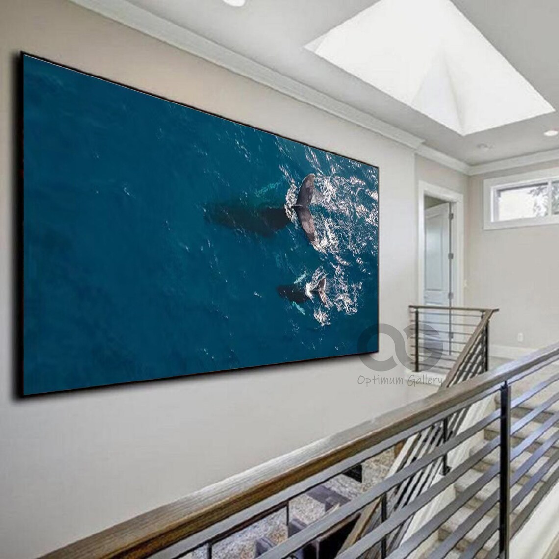Whale Oil-Painting-Style Art Print, Abstract Ocean Wall - Image 3