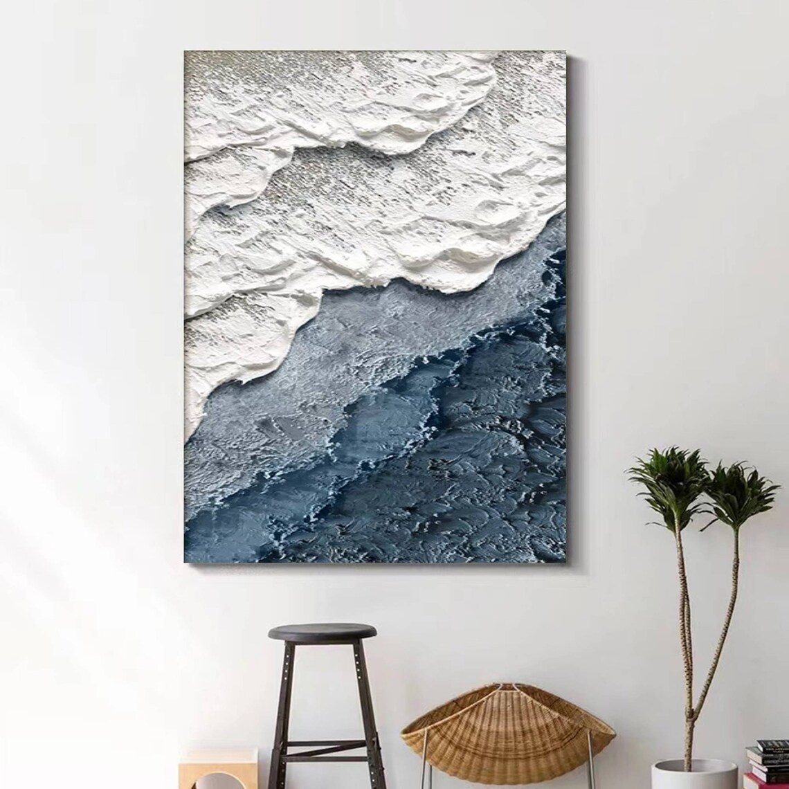 3D Textured Coastal Wave Art Print, Abstract Sea - Image 4
