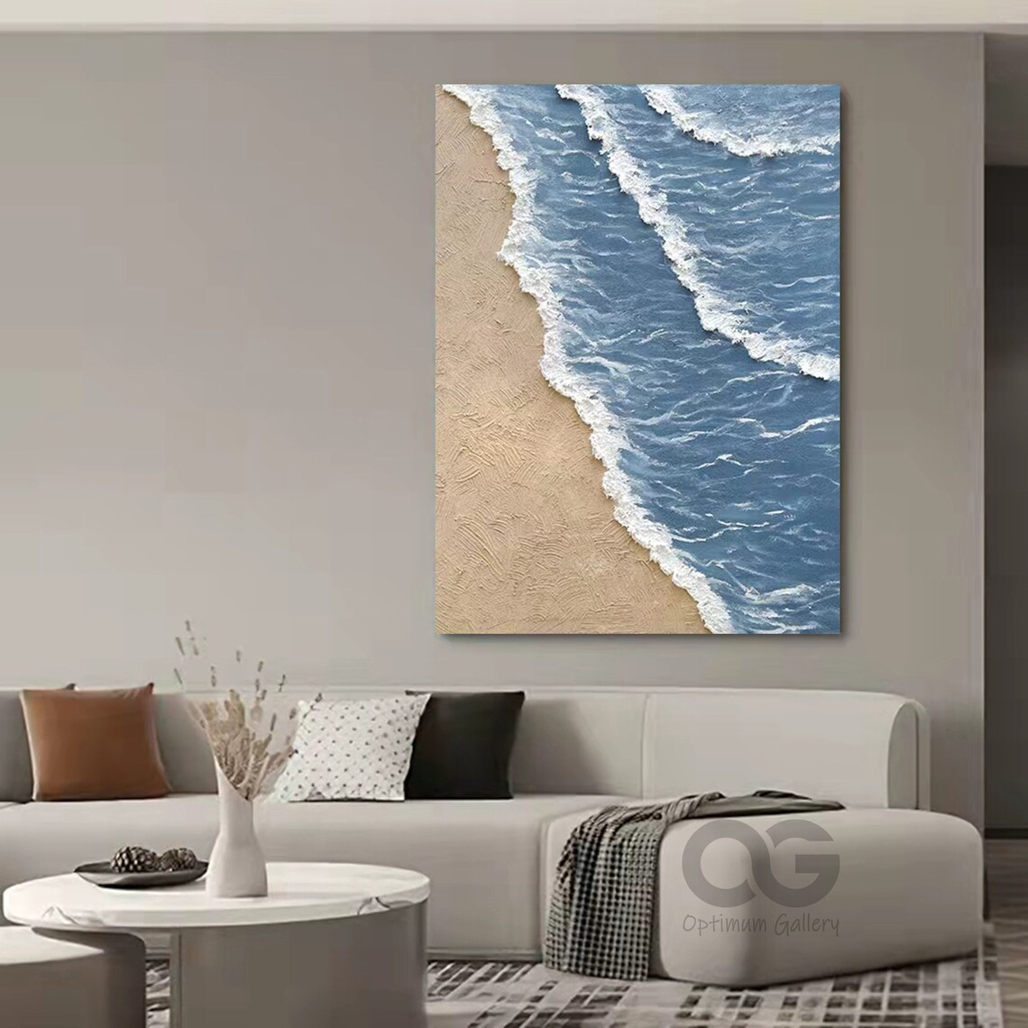 Abstract Ocean Wave Art Print, Coastal Wall Art - Image 2