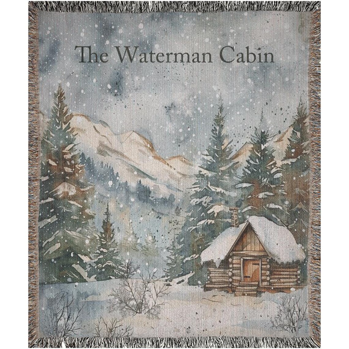 Winter Cabin Blanket, Holiday Seasonal Art Print - Image 2