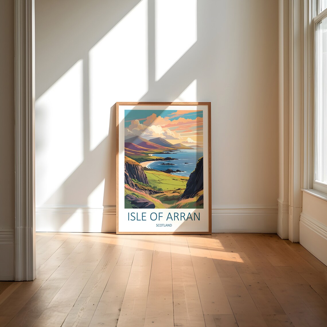 Isle of Arran Scotland Coastal Cliffs Mountain Sunset View Poster - Image 6