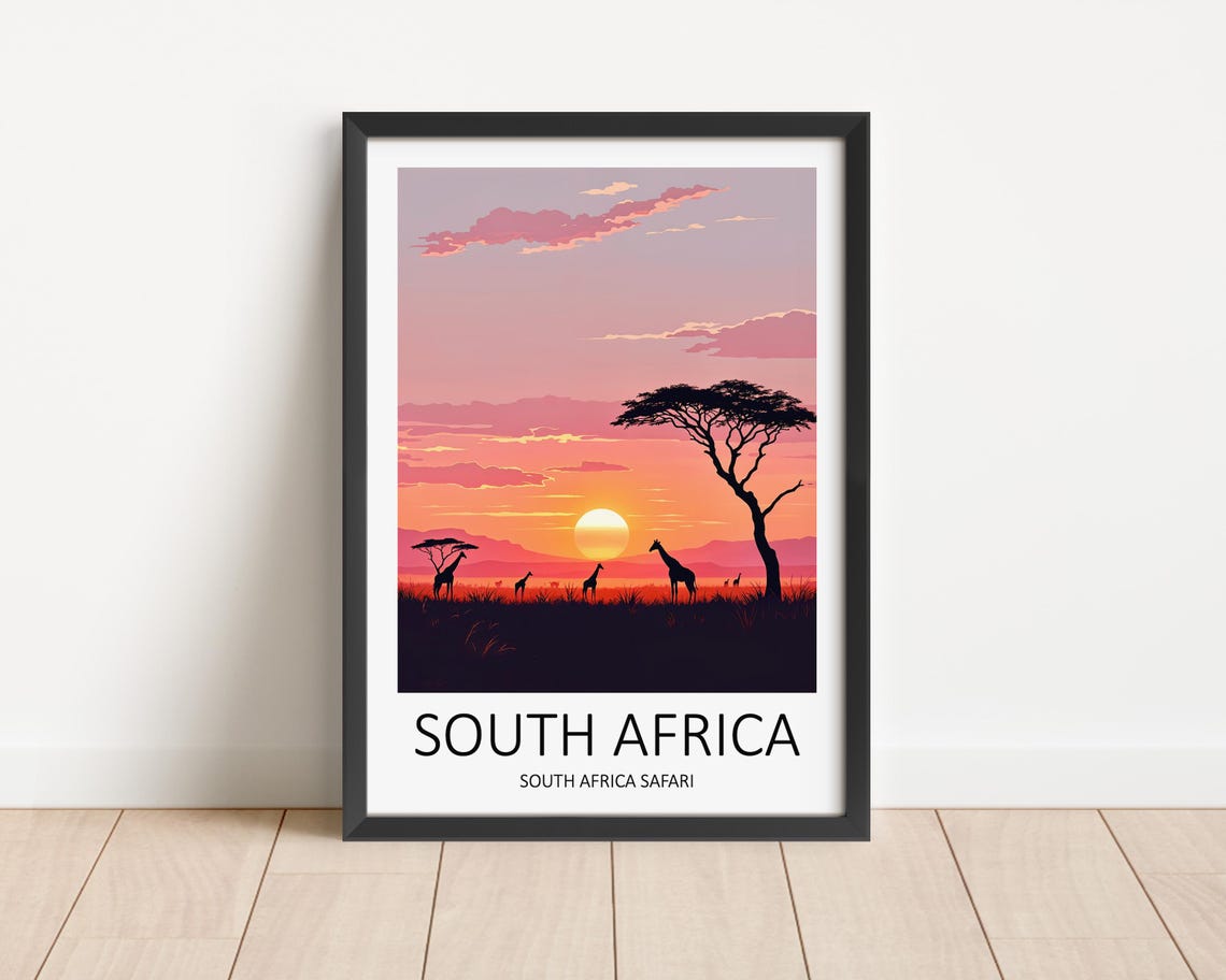 South Africa Travel Print South Africa Poster South Africa Safari African Wall Art Nature Prints South Africa Print Travel Gift