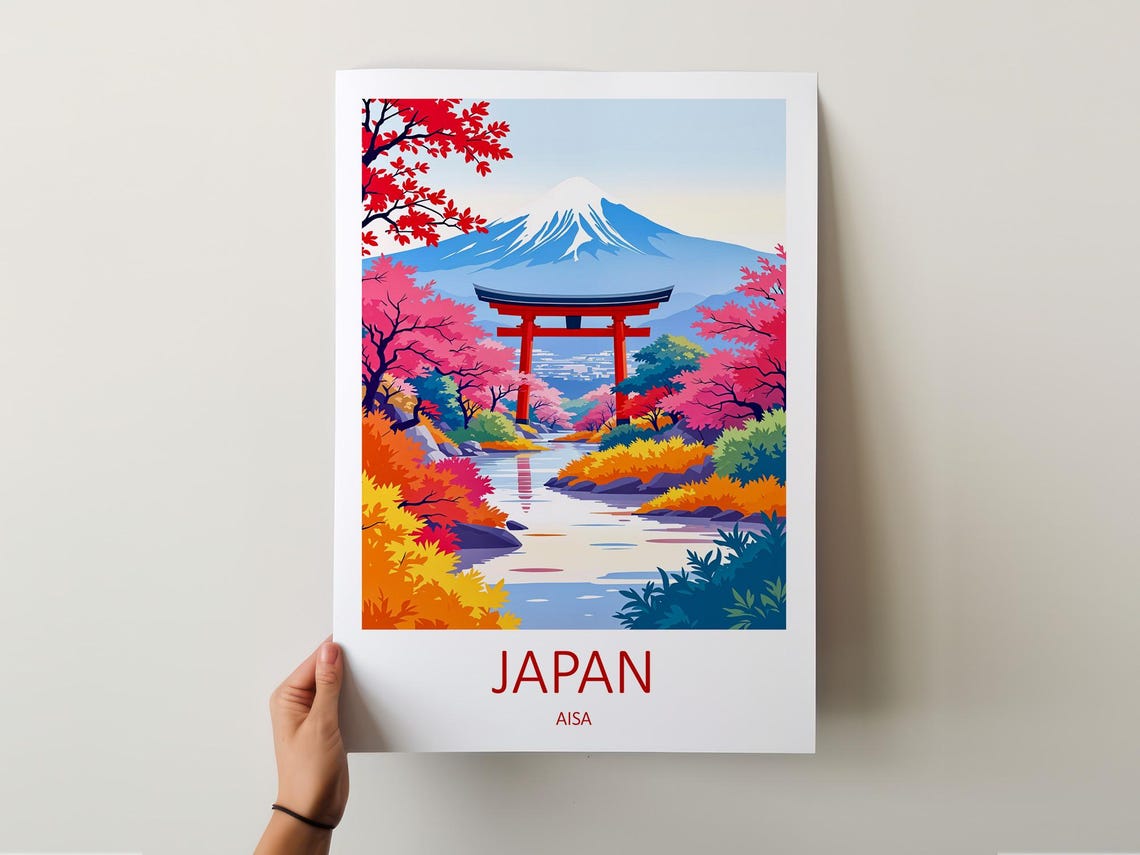 Japan Travel Print Japan Gift Japanese Wall Art Travel Poster Japan Poster Art Lover Gift Japan Wall Hanging Japan Lovers Tokyo - Image 5