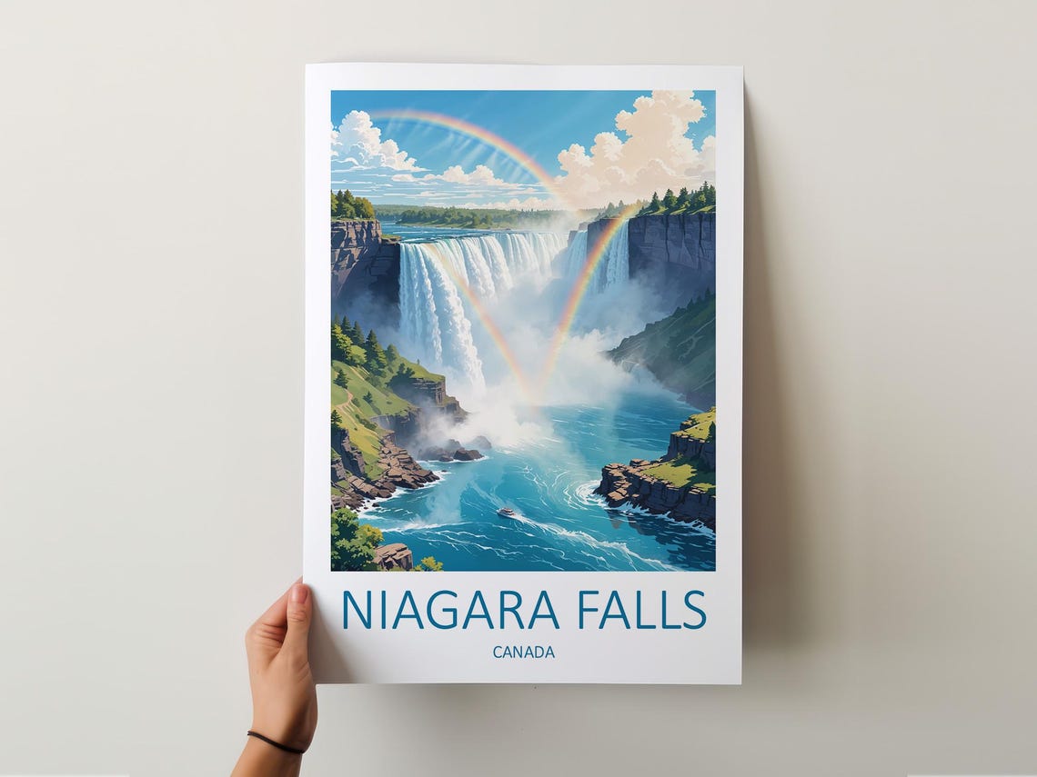 Niagara Falls Canada Rainbow Mist Waterfall Gorge View Poster - Image 5