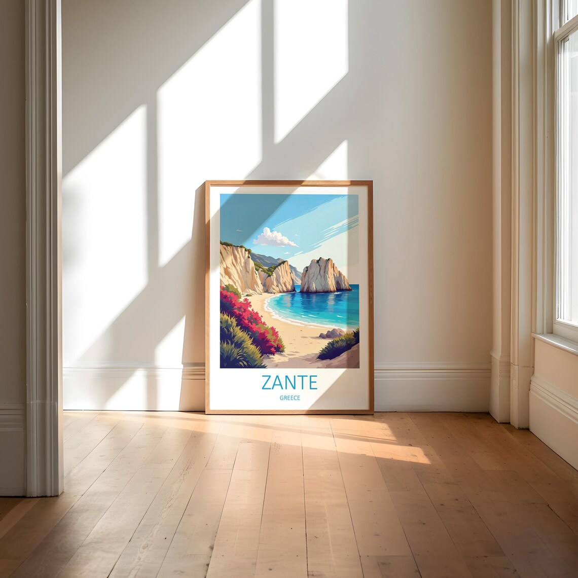 Zante Greece Towering Sea Stacks Rising Over Turquoise Bay Poster - Image 5