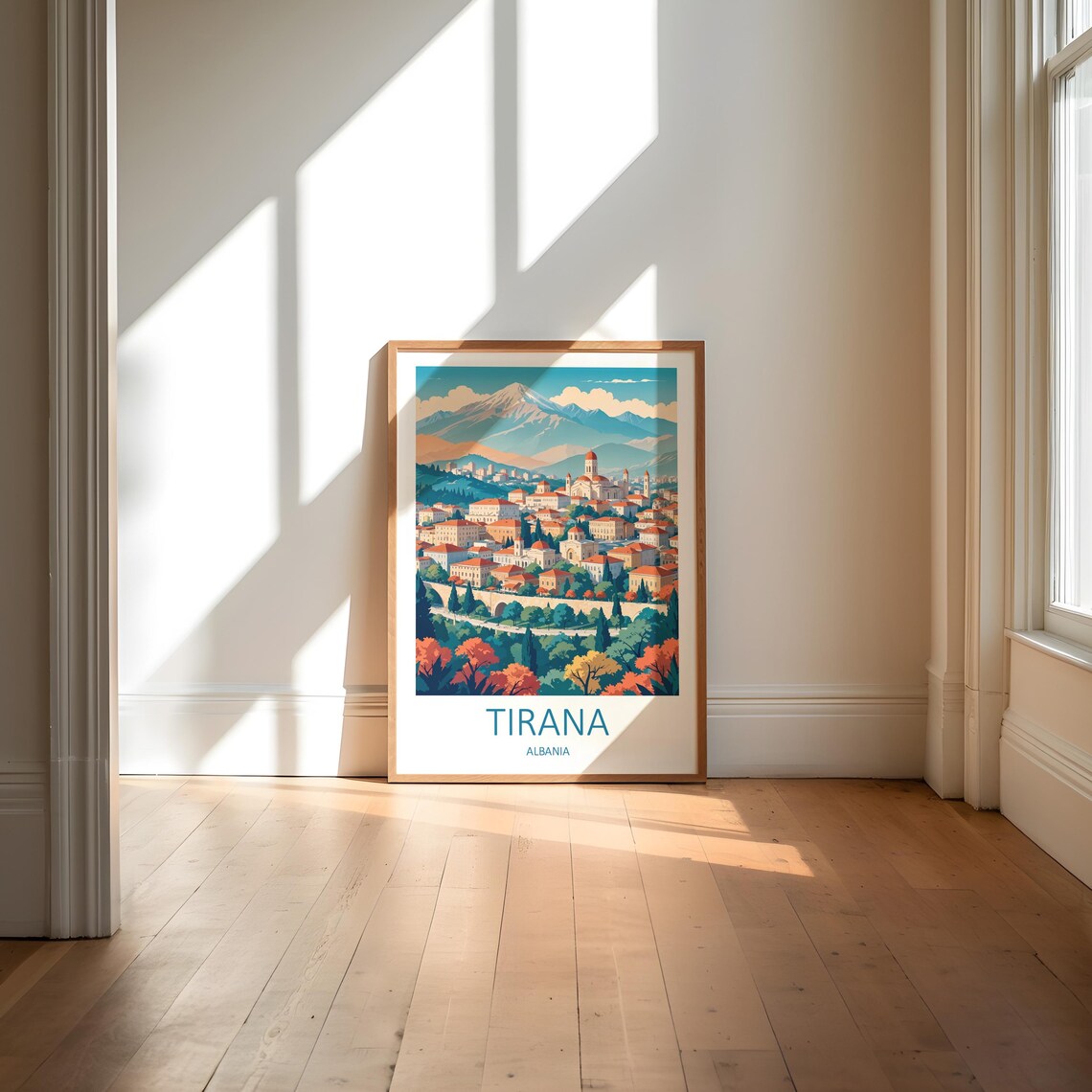 Tirana Albania City Panorama Mountain Skyline Churches View Poster - Image 6