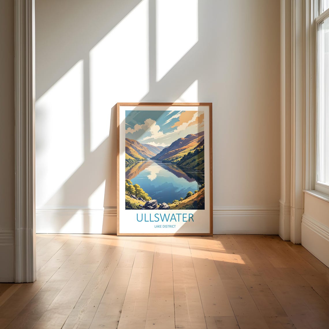 Ullswater Lake District Serene Lake Mountain Reflection Travel Poster - Image 6