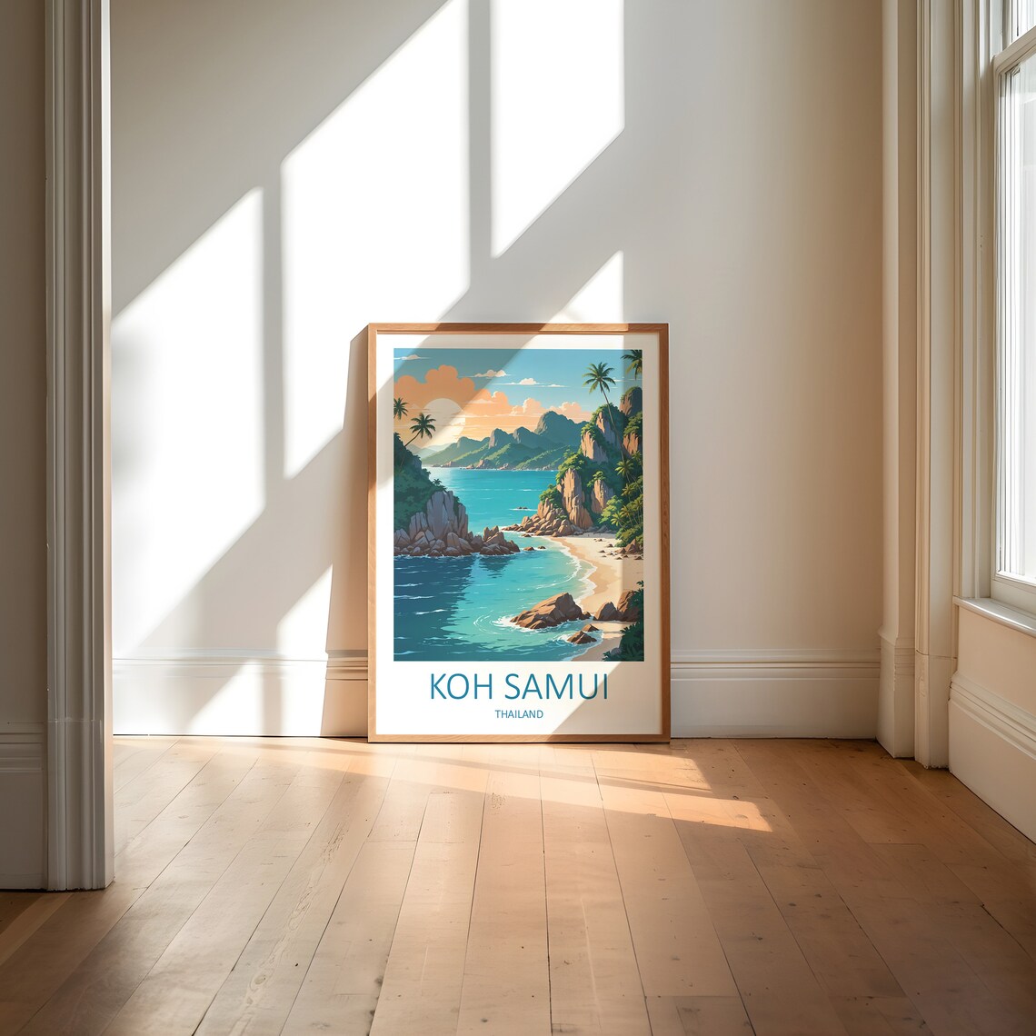 Koh Samui Thailand Sunset Palm Cove Island Vintage Travel Poster - Image 6