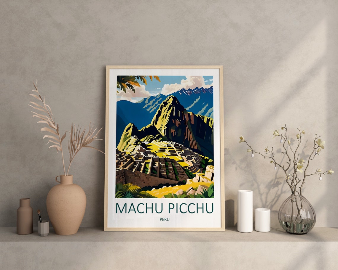 Machu Picchu Peru Ancient Inca Ruins Below Towering Andes Peak Poster - Image 4