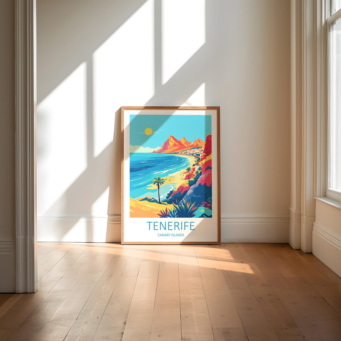 Tenerife Canary Islands Beach Volcanic Mountain Travel Poster - Image 5