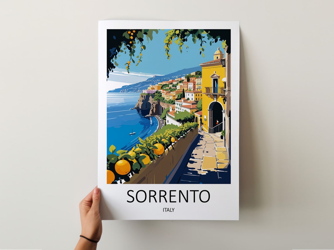 Sorrento Travel Print Wall Art Sorrento Gift Italy Poster Italy Amalfi Coast Art Lover Sorrento Poster Home Decor Wall Hanging Anniversary - Image 5