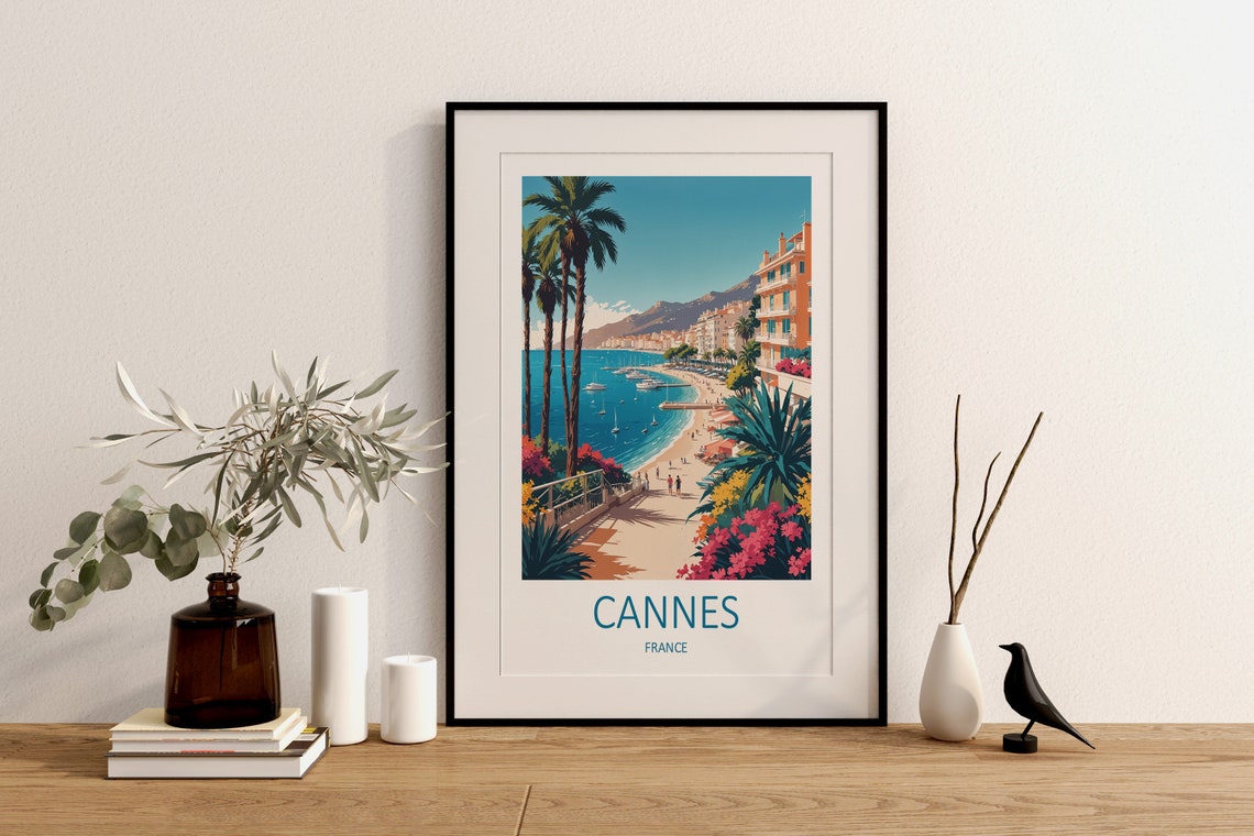 Cannes Print Cannes Poster France Poster France Print Cannes France Wall Art Print Cannes Travel Print French Poster Travel Gift - Image 2