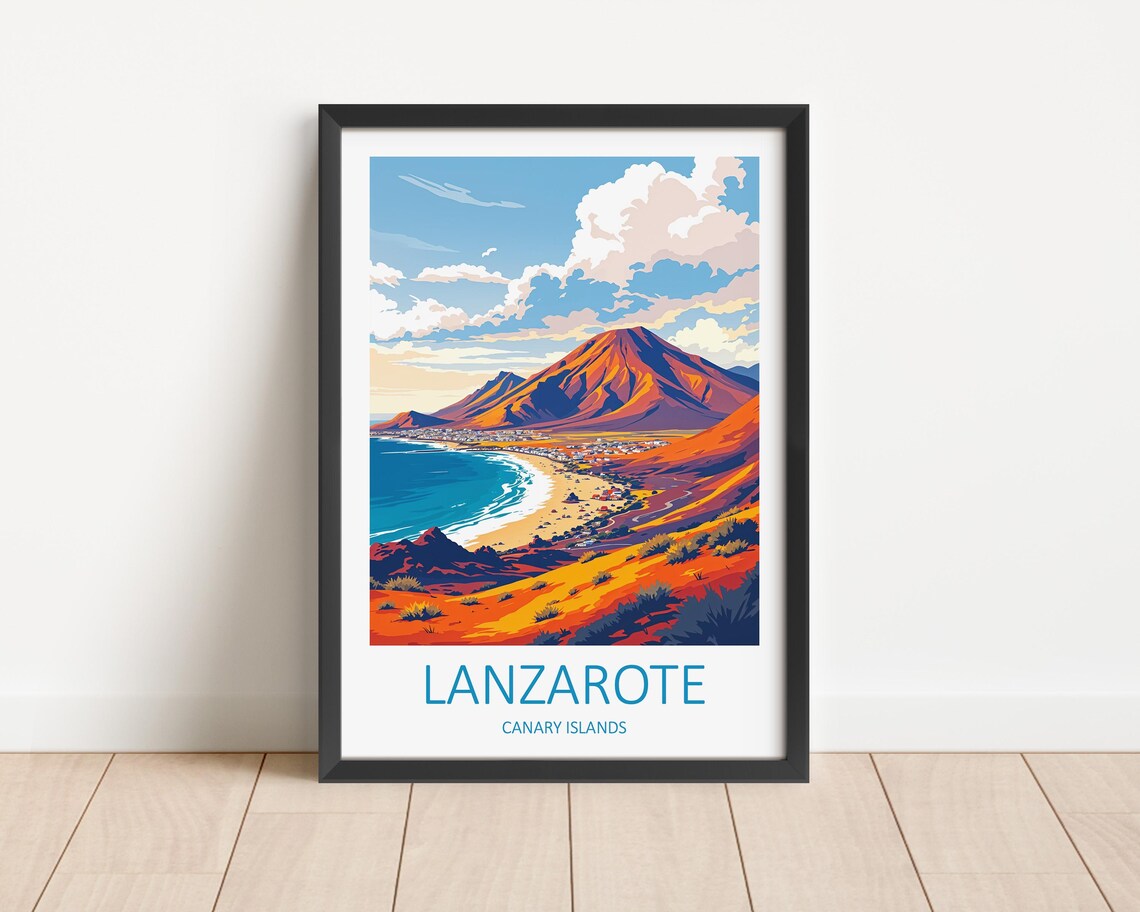 Lanzarote Travel Print Lanzarote Wall Art Canary Islands Print Lanzarote Poster Spain Print Lanzarote Gifts Spanish Print Travel Wall