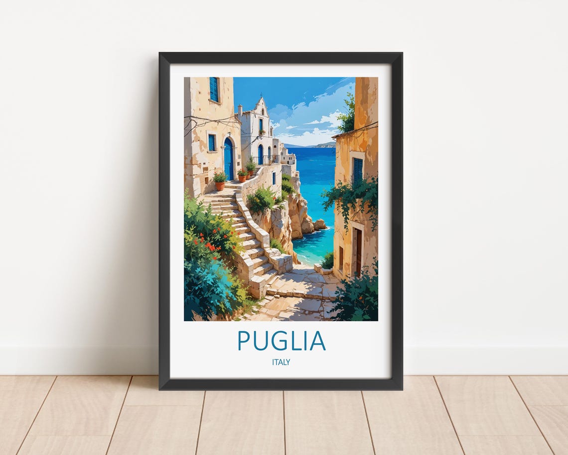 Puglia Travel Print Puglia Italy Puglia Poster Italian Prints Italy Gifts Italy Poster Puglia Print Italy Wall Art Travel Poster