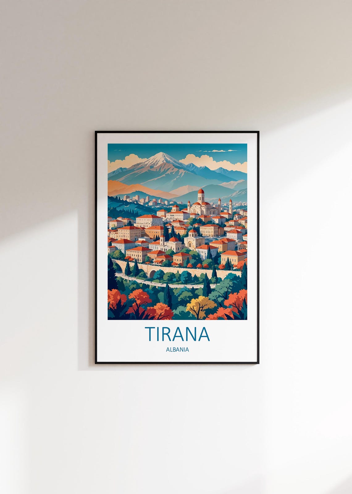 Tirana Travel Print Albania Poster Albania Print Tirana Albania Albania Travel Print Albania Wall Art Travel Gift Art Lovers Gift - Image 2