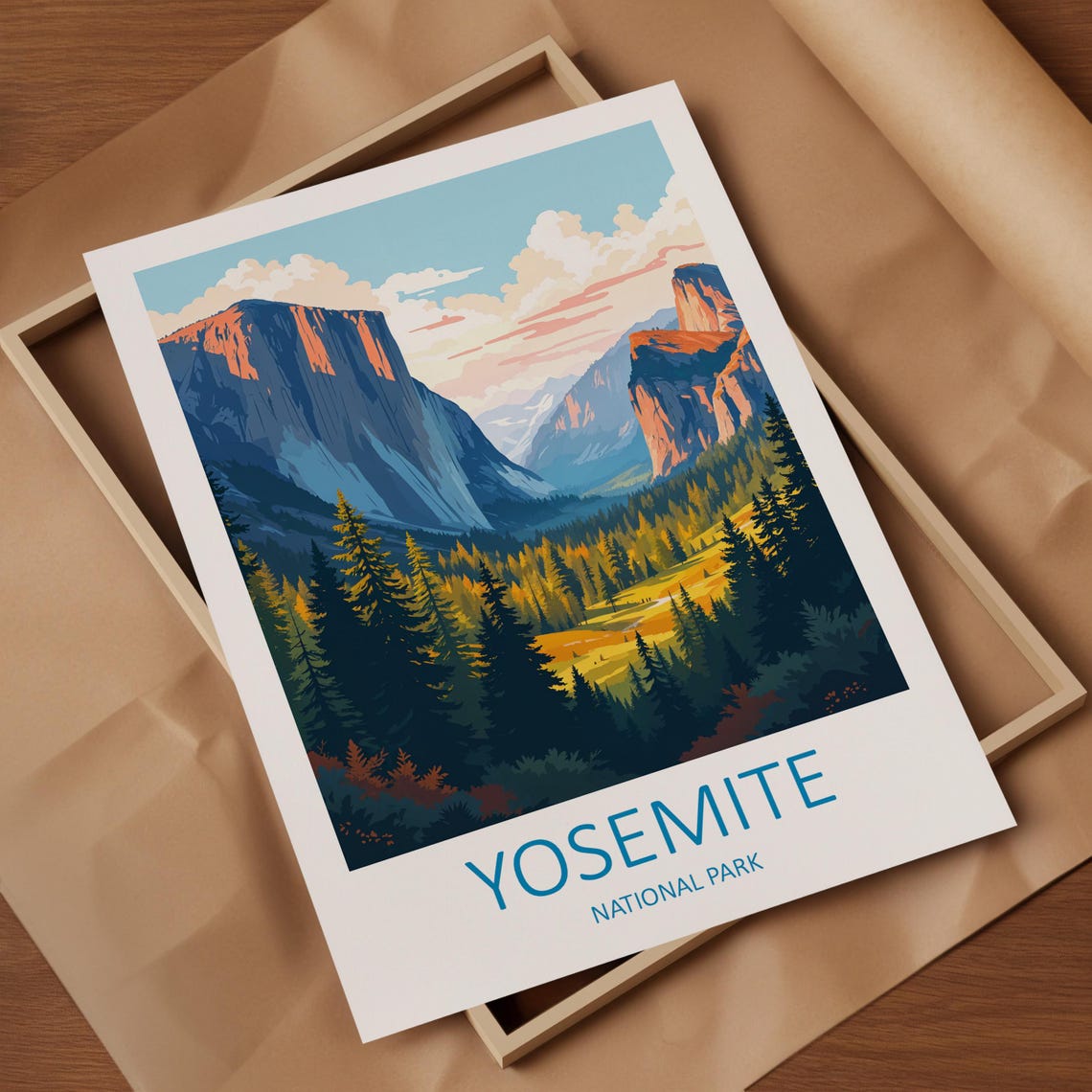 Yosemite National Park California Granite Cliffs Meadow View Poster - Image 4