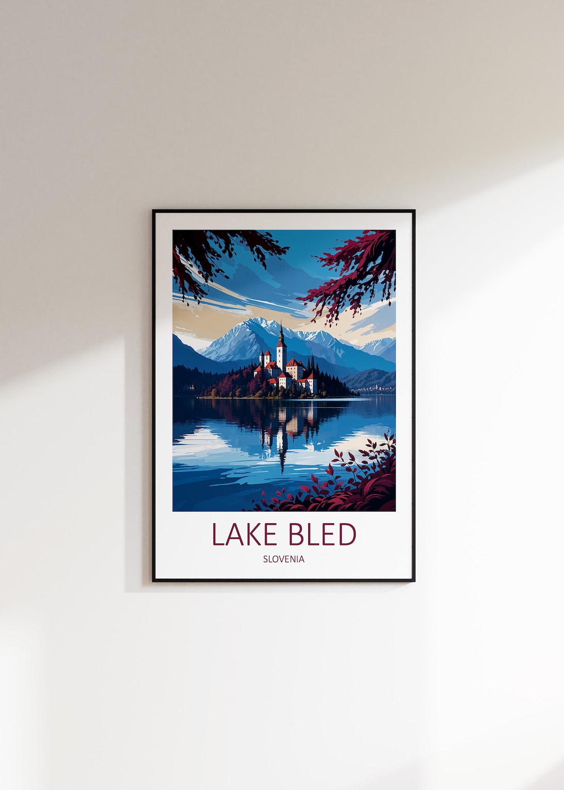 Lake Bled Slovenia Island Church Alpine Lake Reflection Travel Poster - Image 3