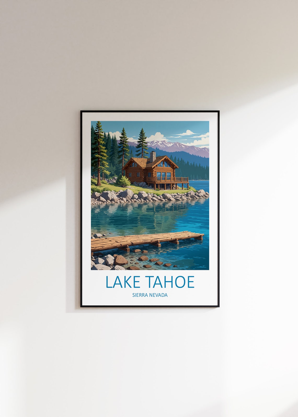 Lake Tahoe Print Lake Tahoe Poster National Park Poster Sierra Nevada California Poster Lake Tahoe Travel Print Lakes Poster Print - Image 3