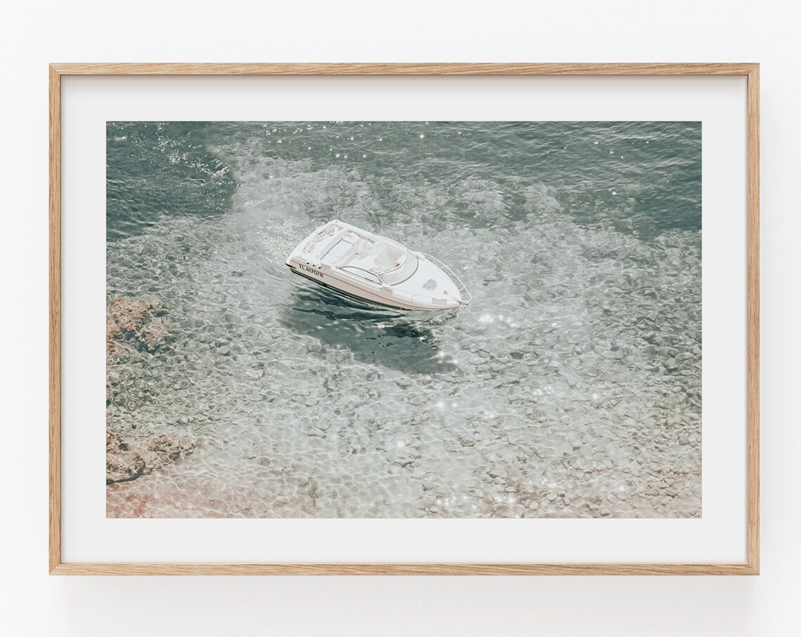 Beach Boat Photography Coastal Decor Art Print