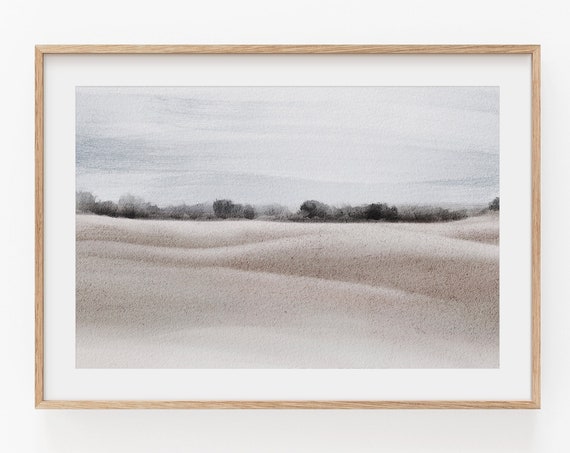 Watercolor Abstract Landscape, Modern Minimalist Art Print